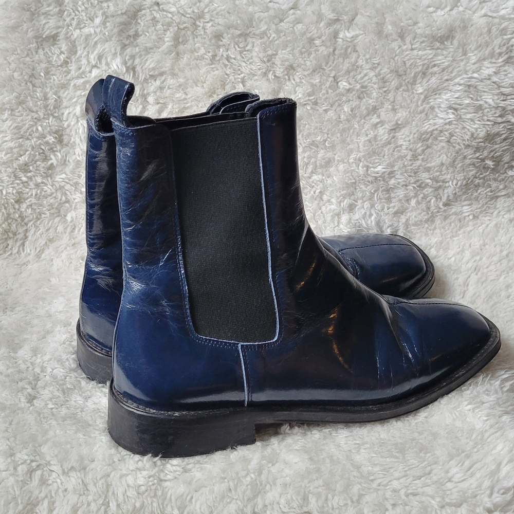 🔥🔥MADE IN SPAIN L'INTERVALLE Women's Navy Ankle Boots Barely Worn - Picture 14 of 16